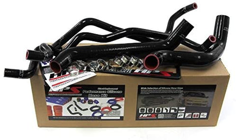 Jeep 07-11 Wrangler JK 3.8L V6 Left Hand Drive HPS Black Reinforced Silicone Radiator + Heater Hose Kit