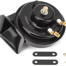 Acouto Waterproof Auto Horn 12V,Universal Car Horn 12V 105dB Truck Dynamic Speaker Monophonic Snail Black Waterproof