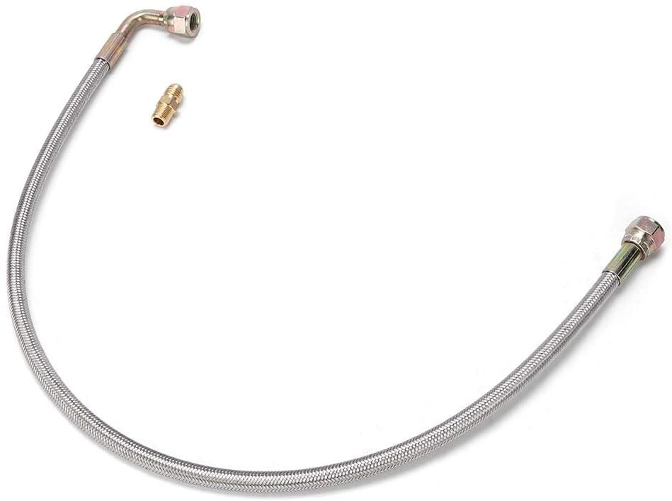 Suuonee Oil Feed Lines Turbo,24in T3/T4 Turbo Oil Feed Line AN4 Port Kit Fit for Toyota/Nissan