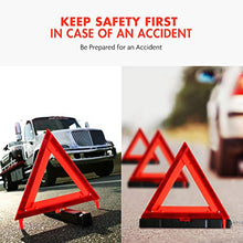 MYSBIKER Emergency Safety Warning Triangles, DOT Approved Reflective Warning Road Safety Triangle Kit with Case 3 Pack Identical to: United States FMVSS 571.125