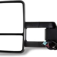 LSAILON Towing Mirrors Fit for 2003-2006 Chevy GMC Sierra Pickup Yukon XL Yukon Denali Cadillac Escalade All Model Tow Mirrors With LH Side and RH Side Power Heated LED Turn Signal Clearance Light