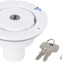 X AUTOHAUX Round Water Linlet Lock with Gravity Fresh Water Fill Hatch Inlet Plastic for Car RV