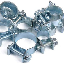 SHOUNAO 60pcs/Set 7-18MM 10 Sizes Strong Mini Pipe Hose Clamp for Fuel Hose Clip (Color : Silver)