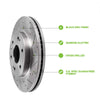 Scitoo Brakes Rotors 2pcs Front Drilled Slotted Discs Brake Rotors Brakes Kit fit for 2001 2002 2003 2004 2005 2006 2007 Toyota Sequoia,2000 2001 2002 2003 2004 2005 2006 Toyota Tundra