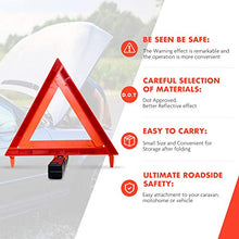 MYSBIKER Emergency Safety Warning Triangles, DOT Approved Reflective Warning Road Safety Triangle Kit with Case 3 Pack Identical to: United States FMVSS 571.125