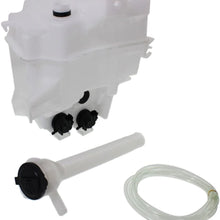 Washer Reservoir Windshield Expansion Tank Single Pump Type w/Washer Pump, Filler Neck, Cap, and Fluid Level Sensor Port compatible with Vehicles