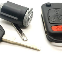 Genuine Mercedes Benz Ignition Lock & Tumbler Cylinder Replacement Part with 1-Key Shell & 1-Flip Remote Key Case. For Model: ML 1997-03. OEM# 1634600004.