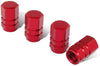 iJDMTOY (4) Tuner Racing Style Red Aluminum Tire Valve Caps (Hexagon Shape)