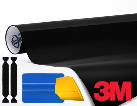 3M 1080 Gloss Black Air-Release Vinyl Wrap Roll Including Toolkit (5ft x 5ft)