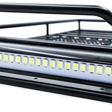 Car Roof Luggage Rack, Universal Black Roof Rack Cargo with LED Spotlight, Metal Carrier Basket SUV Storage, Car Top Luggage Holder Carrier Basket, for Wrangler Axial