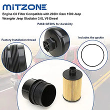 MITZONE Engine Oil Filter Compatible with 2020 2021 Ram 1500 Jeep Wrangler Jeep Gladiator 3.0L V6 Diesel Replace # 68507598AA 68498720AA