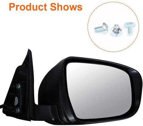 ROADFAR Black Right Side View Mirror Manual Folding Power Adjustment Fit Compatible with 2017 2018 2019 Rogue 2018 X-Trail