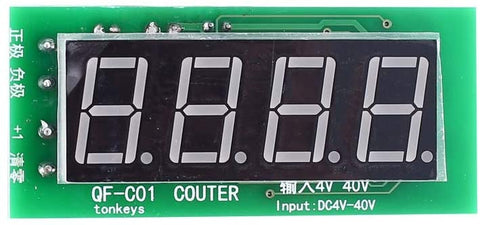 Module Trigger Counter Module Accumulator 4-Bit Red 0.56in Digital Tube Display Accumulated with Memory Wide Voltage DC 5V 12V 36V