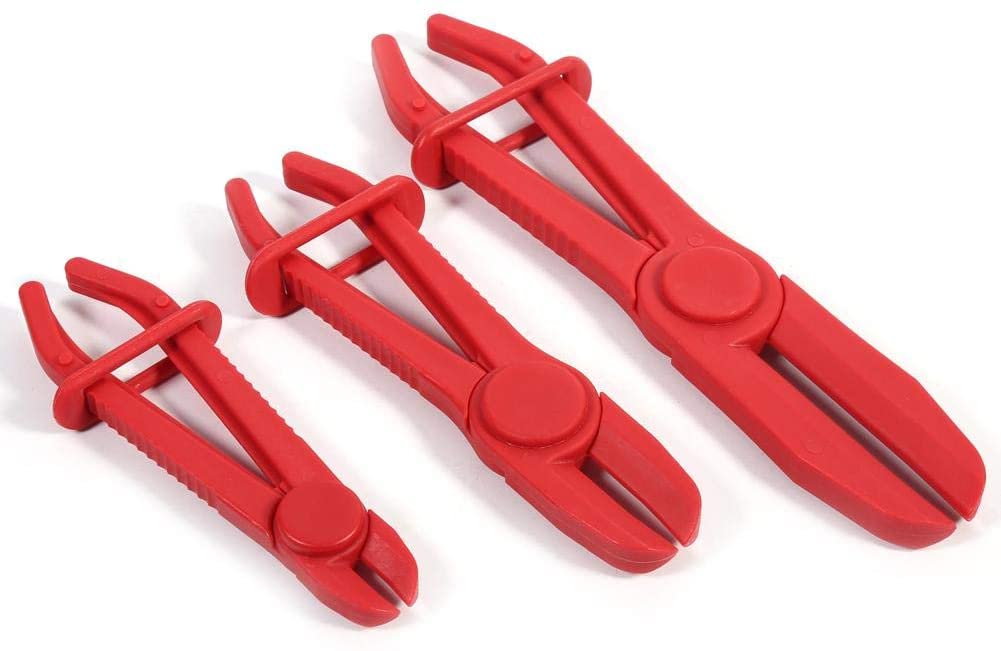Cuque 3Pcs Nylon Hose Clamp Tool Set Brake Fuel Water Line Clamp Plier Hands Free Tool for Hose Lines Brakes
