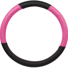 CarXS Diamond Quilt Steering Wheel Cover, Pink – Breathable Anti-Slip Protector with Bling Bling Sequin for Women, Universal Fit for Standard Wheel Sizes 14.5 15 15.5 inches