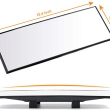 LITTLEMOLE Rear View Mirror - Wide Angle Convex Curve HD Car Rearview Mirror - Universal Interior Clip On Original Mirror(10.6" L x 3.7" H)