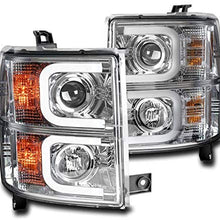 ZMAUTOPARTS For 2014-2015 Chevy Silverado 1500 LED DRL Chrome Projector Headlights Headlamps