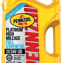 Pennzoil Platinum High Mileage Full Synthetic 5W-30 Motor Oil for Vehicles Over 75K Miles (5-Quart, Single-Pack)