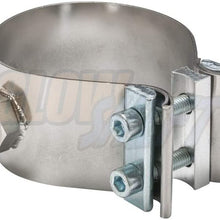 GlowShift 3-1/4"-3-1/2" Clamp-On Wideband Air/Fuel Ratio Gauge Oxygen Sensor Bung Adapter - No Weld Design