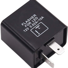 smseace 2Pin 12V Electronic LED Flasher Relay for Cars or motorycles fix The Fast/Rapid Flashing Turn Signal Switch Current 0.02A - 10A Flasher Relay For-LED-1pcs
