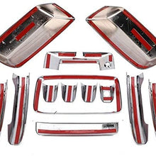 Tutor Auto Chrome Top Half Mirror Covers+ Door Handles+ Tailgate Cover Replacement for Chevrolet/Chevy Silverado GMC Sierra 1500 2500 3500 2014 2015 2016 2017 2018-Not for Towing Mirror