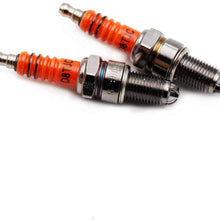 D8TJC D8TC 3 Electrode Spark Plug, PRO BAT, 2 Packed High Performance Head Spark Plug for CG Vertical CF250 CH250 Engine Series HONDA CG125 Lifan Zongshen TAOTAO, Orange