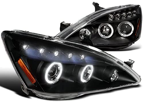 Spec-D Tuning 2LHP-ACD03JM-TM Honda Accord Halo Led Projector Headlights Black Pair