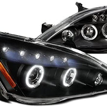 Spec-D Tuning 2LHP-ACD03JM-TM Honda Accord Halo Led Projector Headlights Black Pair