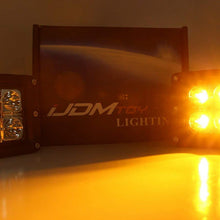 iJDMTOY (2) 3-Inch Cubic 20W CREE LED Pod Lights Compatible With Truck Jeep Off-Road ATV 4WD 4x4, Amber Yellow