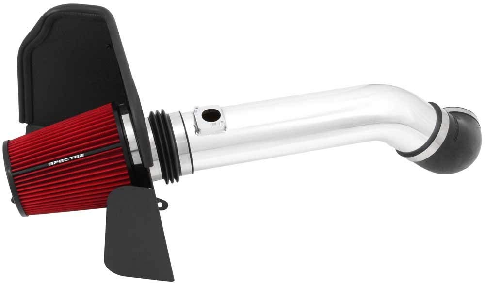 Spectre Performance Air Intake Kit with Washable Air Filter: 2011-2013 Chevy/GMC Heavy Duty (Silverado 2500/3500 HD, Sierra 2500/3500 HD) 6.0L V8, Red Filter with Polished Aluminum Tube, SPE-9004