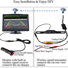 YIMU Backup Camera and 5" Monitor Kit for Car/SUV/Pickup/Truck/Van/RV/Trailer Single Power Rear View System Driving/Reversing Use IP67 Waterproof Night Vision