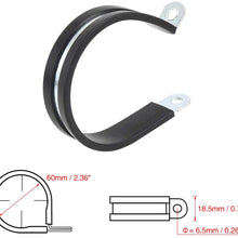 X AUTOHAUX 6pcs 60mm 2.36 Inch R Shape Automotive Galvanized Iron Cable Clamp Rubber Cushioned Insulated Clamp Metal Clamp for Tube Pipe Wire Installation