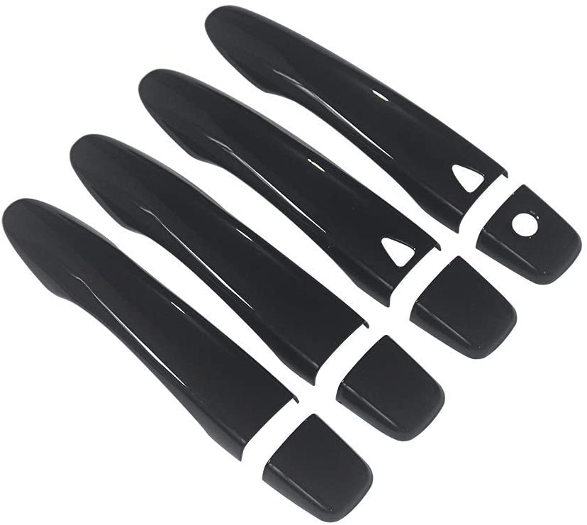 YOUNGERCAR Door Handle Cover for 2014-2020 Nissan Rogue /2015-2020 Murano / 2016-2020 Maxima - ABS Gloss Black W/2 Smart Keyholes