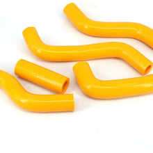 Motorcycle Yellow Reinforced Silicone Radiator Coolant Hoses Kit For Suzuki RMZ250 07-09
