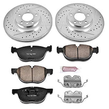 Power Stop K6064 Front Z23 Carbon Fiber Brake Pads with Drilled & Slotted Brake Rotors Kit