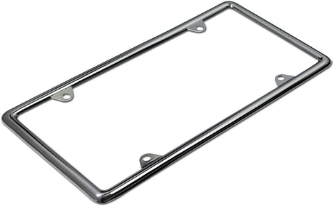 Motorup America Auto License Plate Frame Thin Cover - Fits Select Vehicles Car Truck Van SUV - Silver