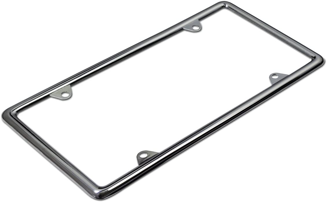 Motorup America Auto License Plate Frame Cover - Fits Select Vehicles Car Truck Van SUV, Chrome