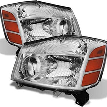 For 04-15 Titan | 05-07 Armada Clear Lens Headlights Lamps Pair Left + Right Replacement