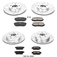 Power Stop K2830 Front and Rear Z23 Carbon Fiber Brake Pads with Drilled & Slotted Brake Rotors Kit