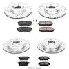 Power Stop K2830 Front and Rear Z23 Carbon Fiber Brake Pads with Drilled & Slotted Brake Rotors Kit