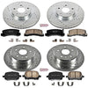 Power Stop K6782 Front and Rear Z23 Carbon Fiber Brake Pads with Drilled & Slotted Brake Rotors Kit