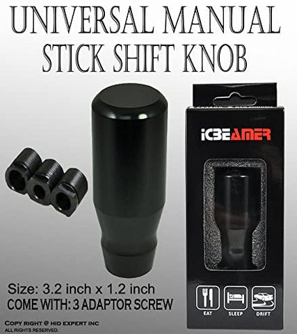 ICBEAMER Racing Style Manual Transmission Stick Shift Universal Shift KNOB [Color: Metric Black]