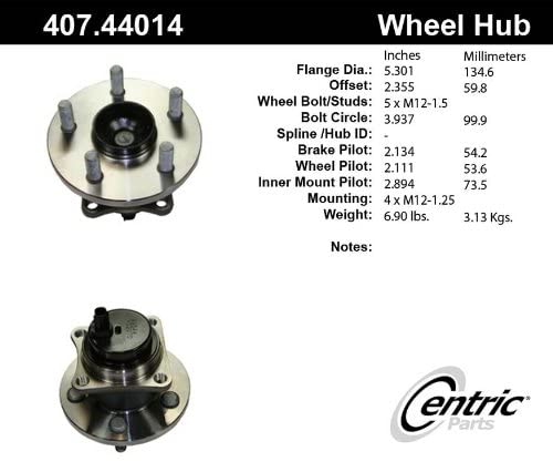 Centric Parts Wheel Bearing and Hub Assembly 407.44014