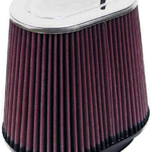K&N Universal Clamp-On Air Filter: High Performance, Premium, Washable, Replacement Engine Filter: Filter Height: 6.75 In, Flange Length: 1 In, Shape: Oval Straight, RF-1019