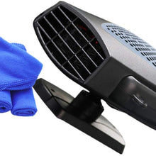 Wakauto 24V Car Heater Defroster Winter Car Heater Warmer Snow Defogger Anti-fog Safe Driving Cleaner 360 Degree Rotation with Towel (Grey)