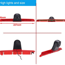 HD Third Roof Top Mount Brake Lamp Reverse Rear View Backup Camera Angle and Distance Adjustable Night Vision for V W T6 Caravelle Bus Transporter MPV SUV (Camera+Rearview Mirror)