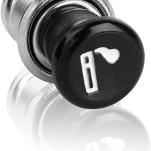 Car Auto Cigarette Lighter, Keenso 12V 20mm Cigarette Lighter Plug Push Button Replacement for Most Automotive Vehicles Black
