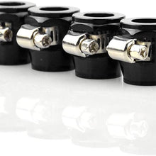Tasan Racing 4Pcs/Pack Flexible Rubber AN4 Hose Pipe Clamp with Screw Band for Fuel/Oil/Diesel/Gas/Air and Water Hose Tube Black