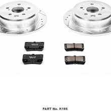 Power Stop K195 Rear Brake Kit with Drilled/Slotted Brake Rotors and Z23 Evolution Ceramic Brake Pads,Silver Zinc Plated