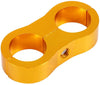 Universal Oil Hose Clamp,Double Hole Tubing Clamp,AN10 Aluminum Alloy Oil Fuel Hose Braided Hose Separator Divider Clamp Car Modification(Golden)